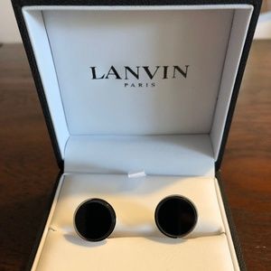 Lanvin Round Onyx Cufflinks